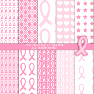 10 Pink Ribbon Breast Cancer Awareness Digital..